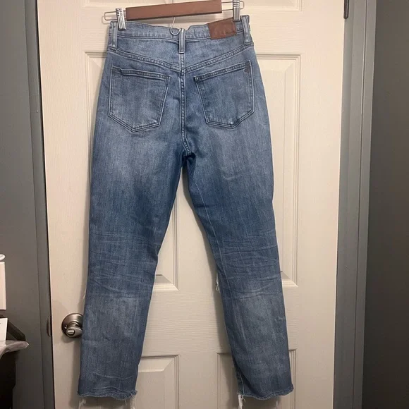 Madewell Distressed Blue Straight Leg Jeans - Picture 2 of 4